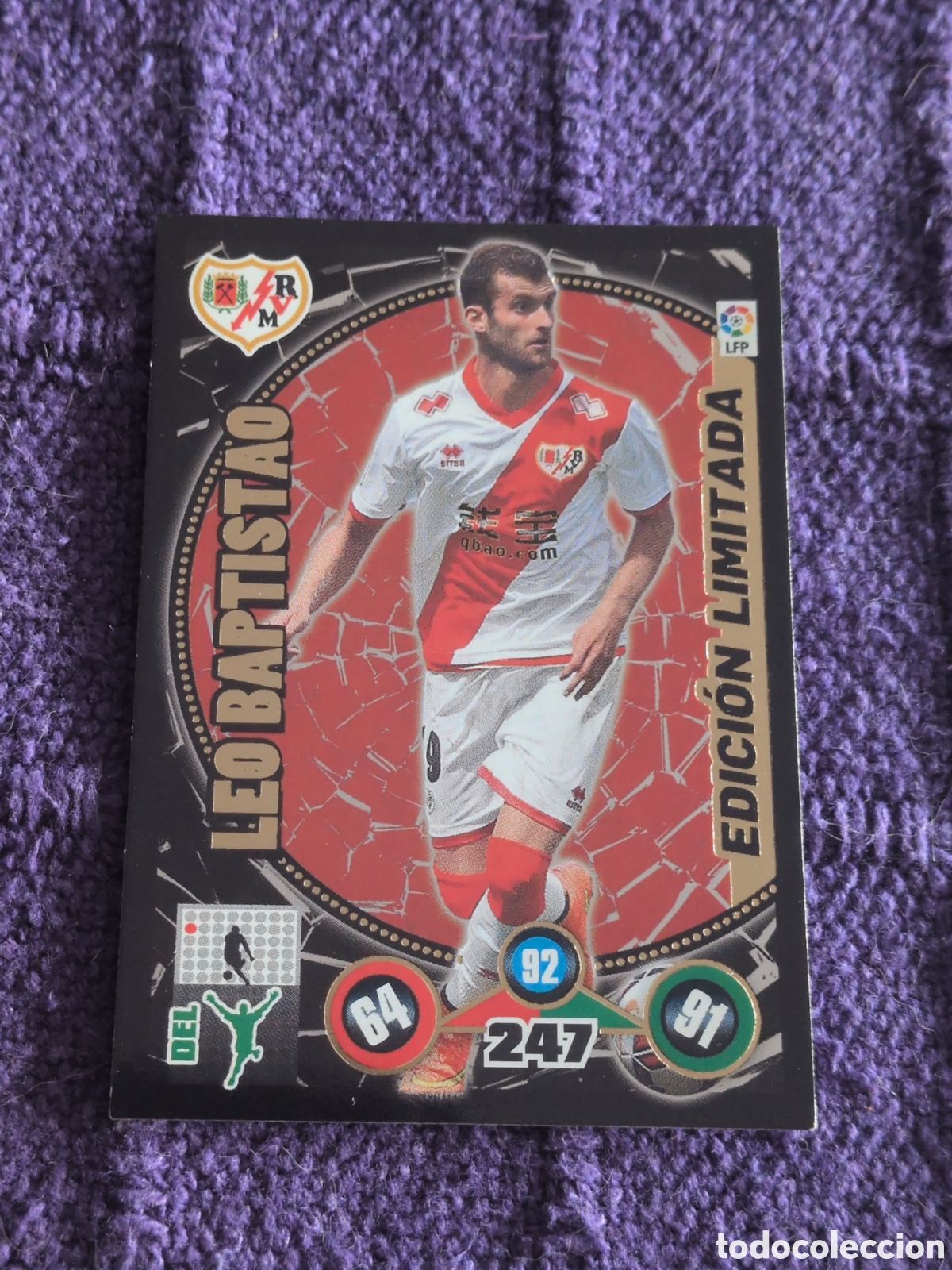 Cromos de f&uacute;tbol: Panini Adrenalyn 2014 2015 14 15 Leo Baptistao Rayo Vallecano edici&oacute;n limitada