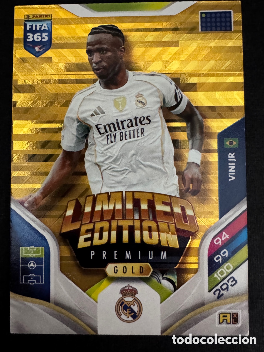 Fu&szlig;ball-Sticker: Vinicius Edici&oacute;n Limitada Premium Gold FIFA 365 2025