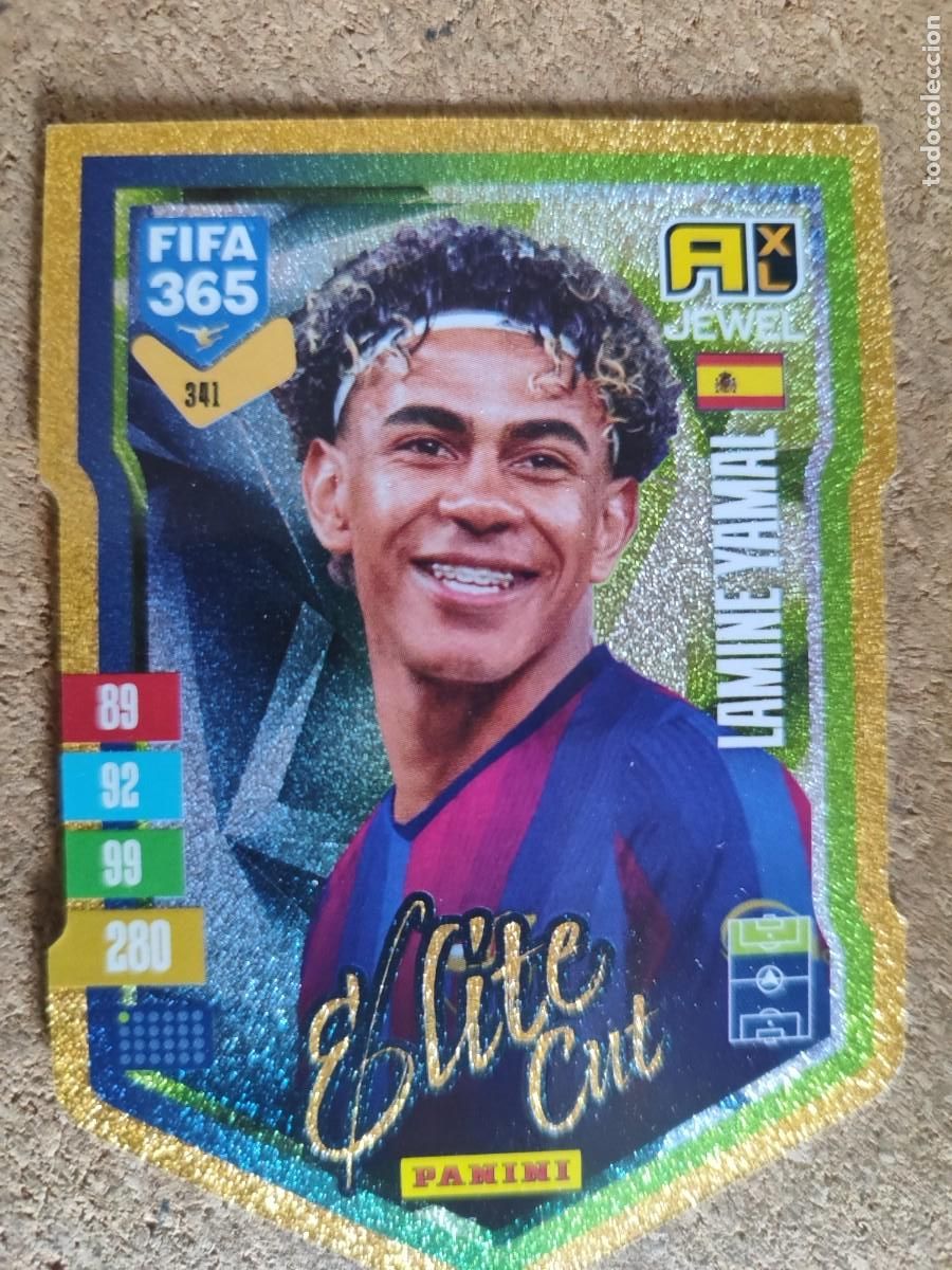 Figurine di Calcio: ADRENALYN FIFA 365 2027 CARD ELITE CUT LAMINE YAMAL FC BARCELONA # 341 PANINI