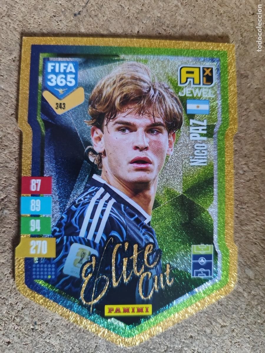 Cromos de f&uacute;tbol: ADRENALYN FIFA 365 2027 CARD ELITE CUT NICO PAZ ARGENTINA # 343 PANINI
