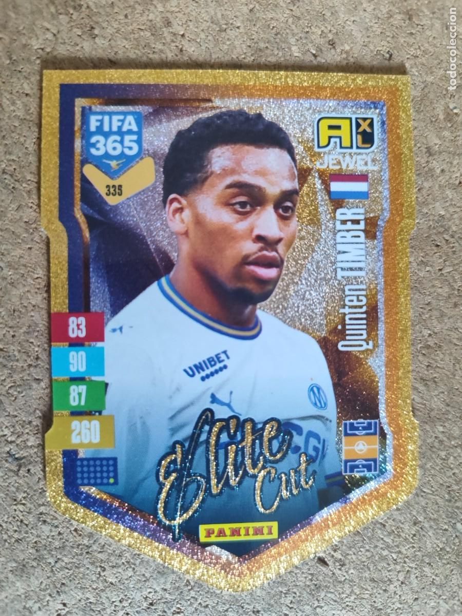 Cromos de f&uacute;tbol: ADRENALYN FIFA 365 2027 CARD ELITE CUT TIMBER MARSELLA # 335 PANINI