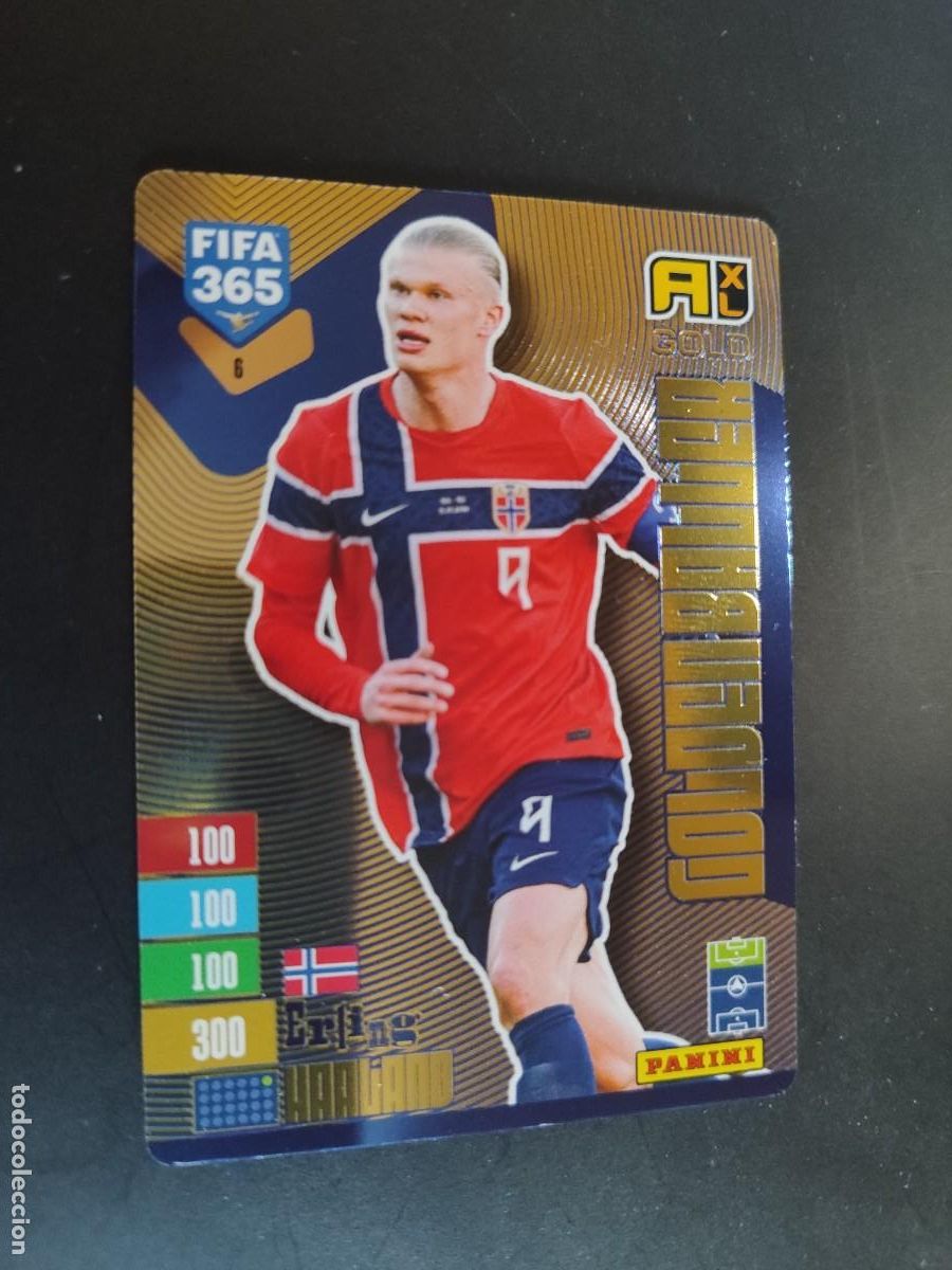 Fu&szlig;ball-Sticker: ADRENALYN FIFA 365 2027 CARD GOLDEN BALLER HAALAND NORUEGA ( BALON DE ORO ) PANINI