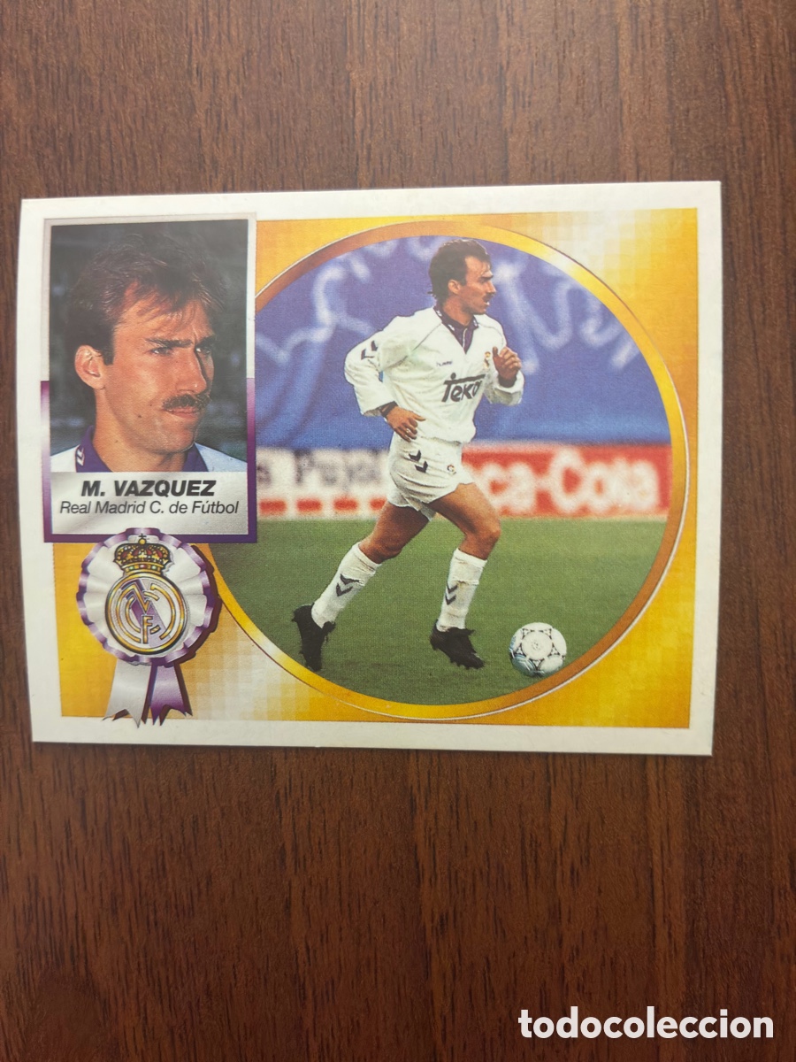 Football Stickers: Cromo Mart&iacute;n V&aacute;zquez - Real Madrid - Liga 94-95 - Ediciones Este (Nunca Pegado / Impecable)