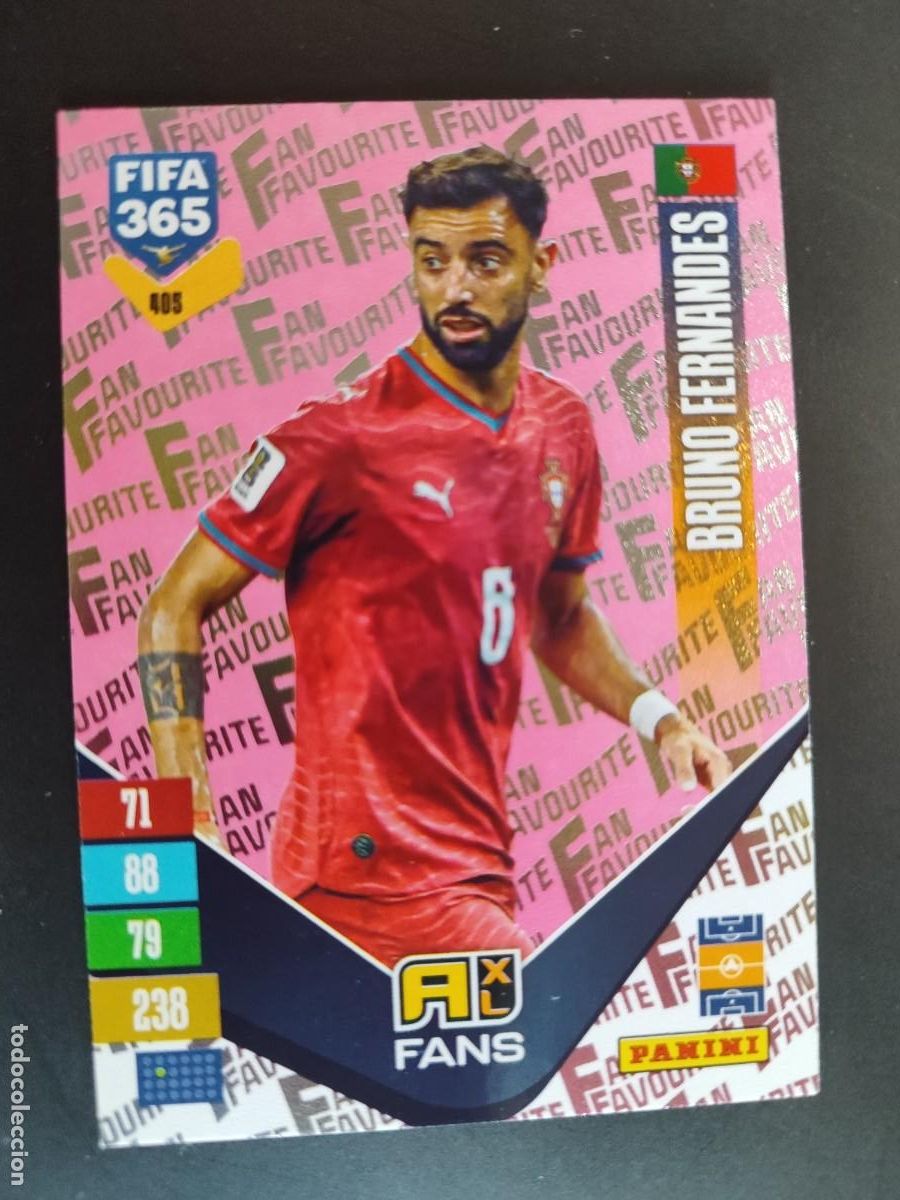 Fu&szlig;ball-Sticker: ADRENALYN FIFA 365 2027 CARD PARALELA PURPURA BRUNO FERNANDES PORTUGAL # 405 PANINI