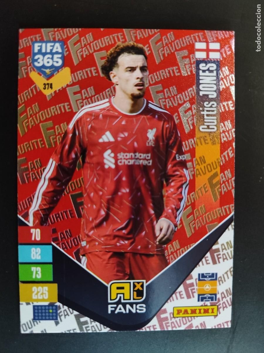 Football Stickers: ADRENALYN FIFA 365 2027 CARD PARALELA RED CURTIS JONES LIVERPOOL # 374 PANINI