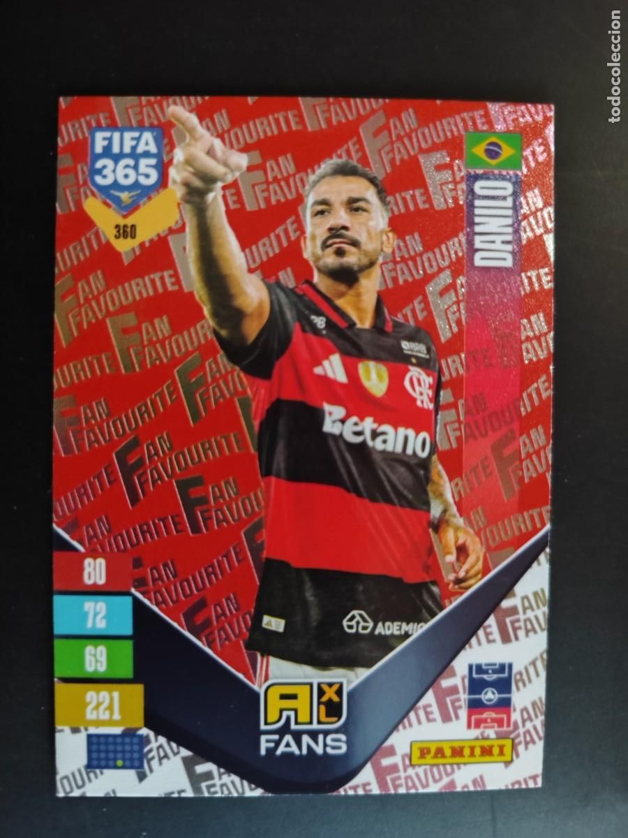 Football Stickers: ADRENALYN FIFA 365 2027 CARD PARALELA RED DANILO FLAMINGO # 360 PANINI
