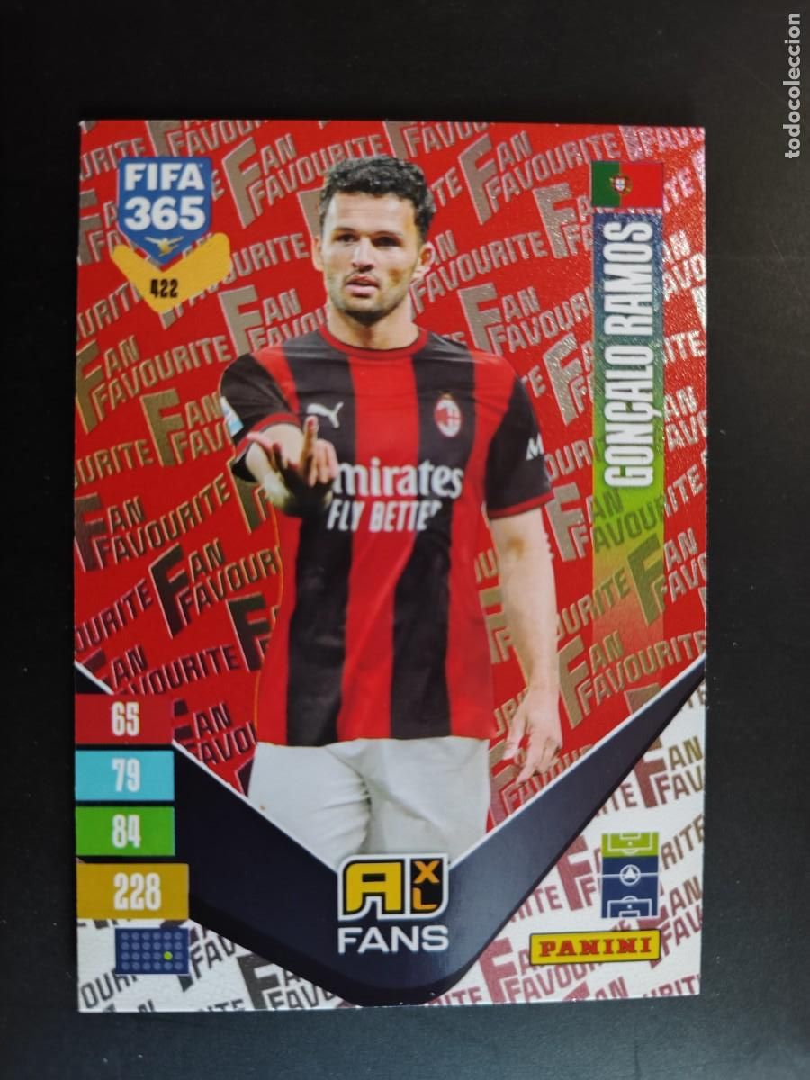 Football Stickers: ADRENALYN FIFA 365 2027 CARD PARALELA RED GON&Ccedil;ALO RAMOS AC MILAN # 422 PANINI