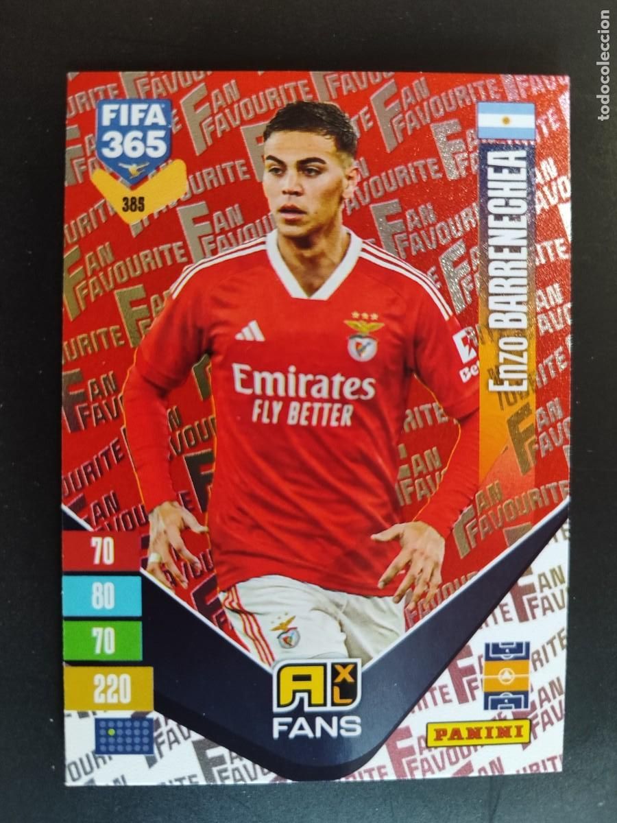 Football Stickers: ADRENALYN FIFA 365 2027 CARD PARALELA RED ENZO BARRENECHEA BENFICA # 388 PANINI