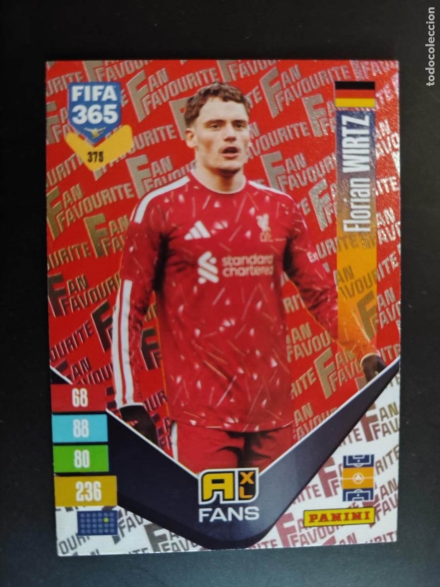 Football Stickers: ADRENALYN FIFA 365 2027 CARD PARALELA RED WIRTZ LIVERPOOL # 375 PANINI