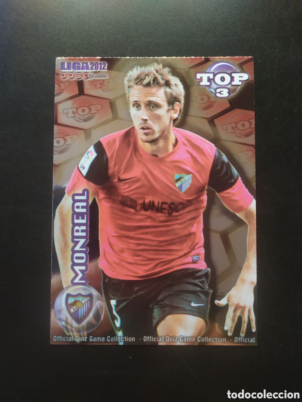 Cromos de f&uacute;tbol: Mundicromo fichas Liga 2011 2012 11 12 Monreal top brillo rojo n&deg; 582 M&aacute;laga