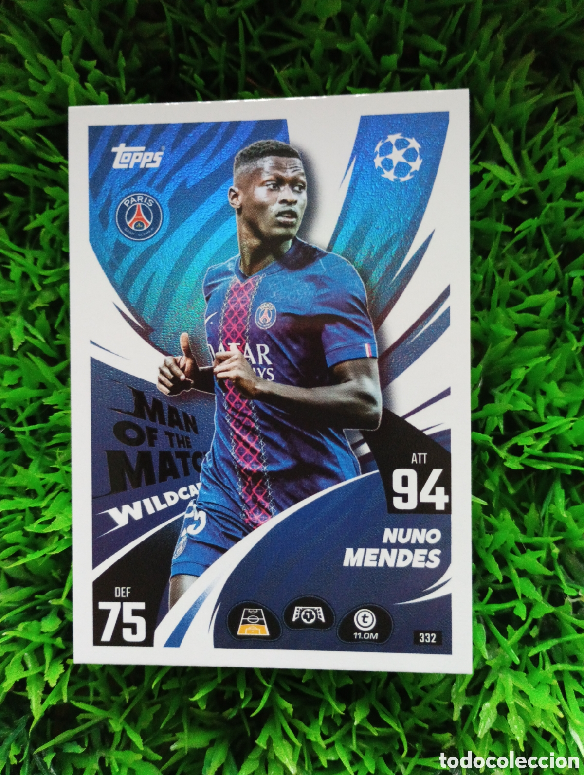 Fu&szlig;ball-Sticker: Nuno Mendes Paris Saint-Germain MAN OF THE MATCH Match Attax 25-26 # 332