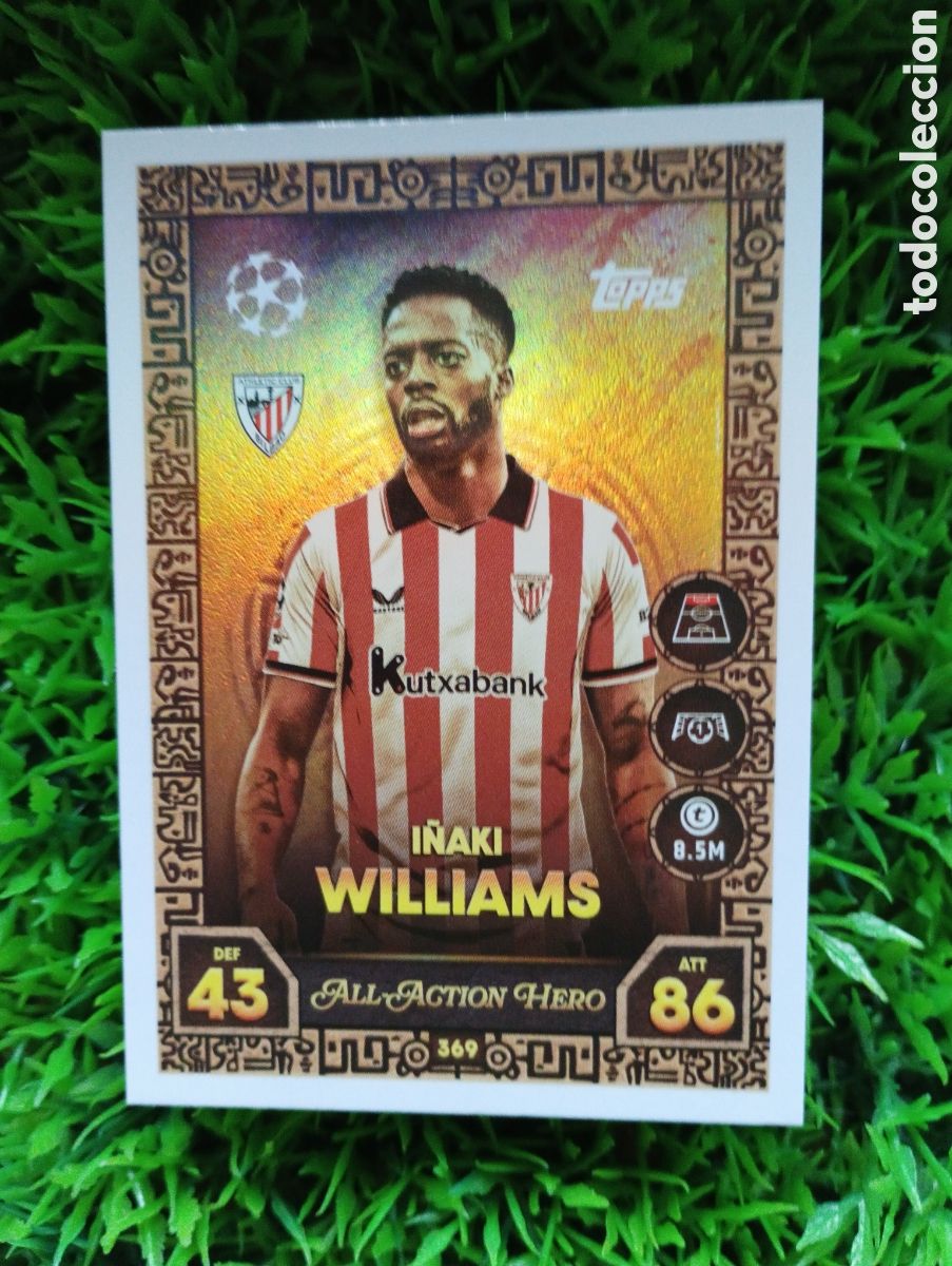 Football Stickers: I&ntilde;aki Williams Athletic Bilbao ALL-ACTION HERO Match Attax 25-26 # 369