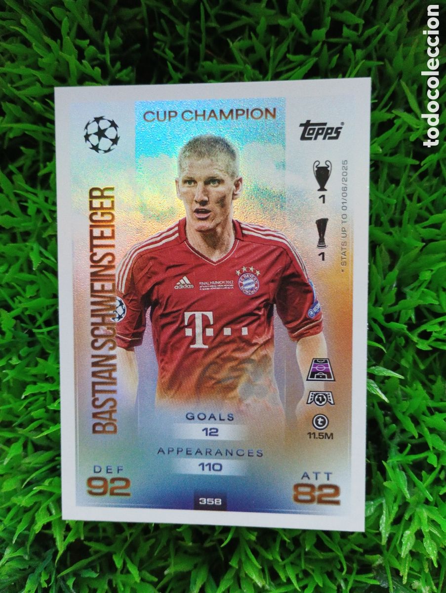 Figurine di Calcio: Schweinsteiger Bayern Munich CUP CHAMPION Match Attax 25-26 # 358
