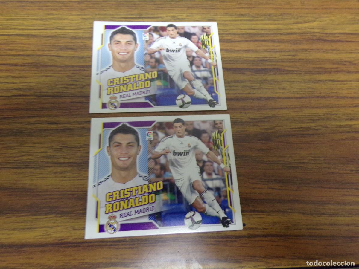 Cromos de f&uacute;tbol: 2 cromo futbol cristiano ronaldo liga este 2010 2011 sin pegar nunca