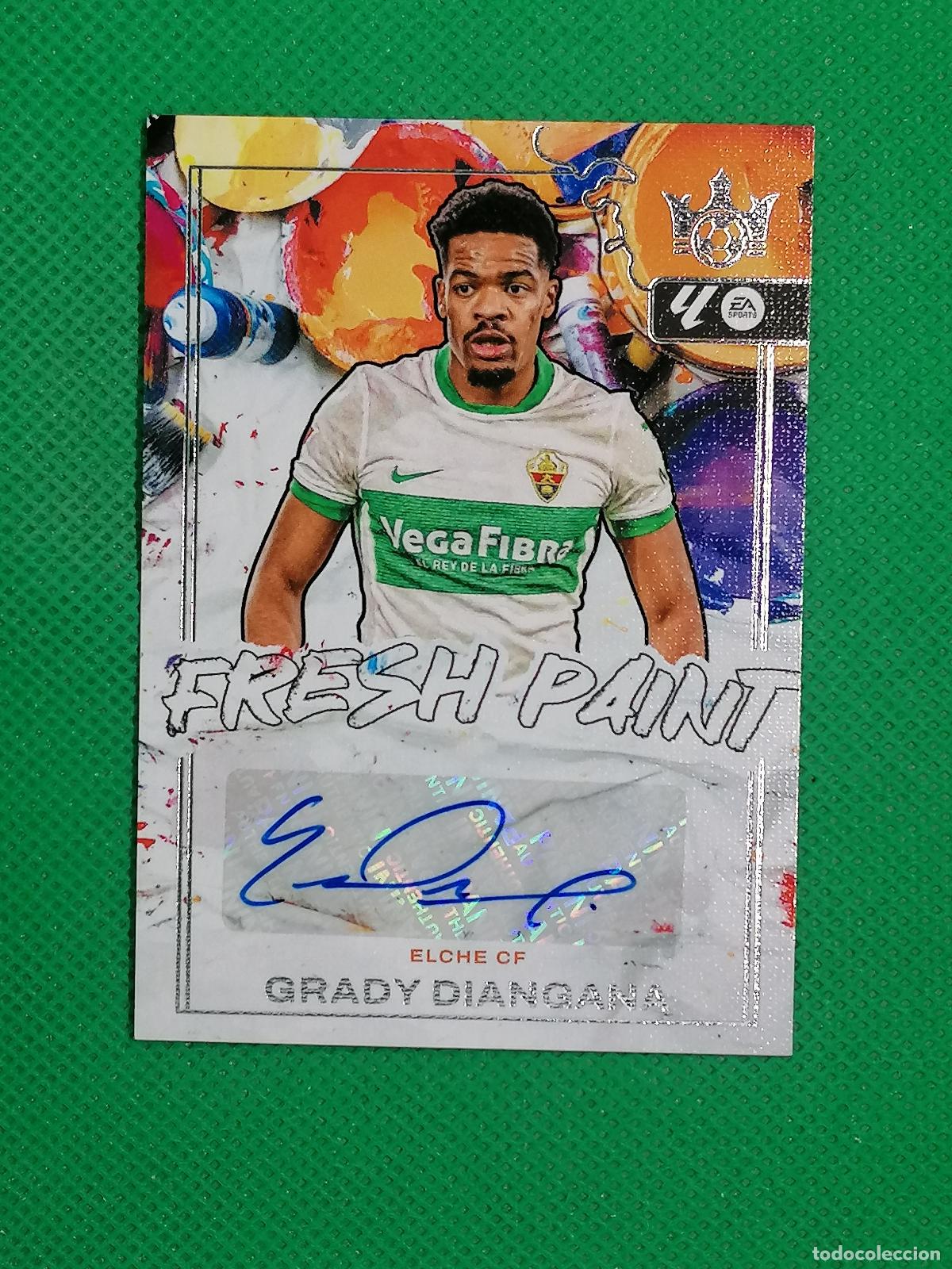 Cromos de f&uacute;tbol: GRADY DIANGANA ELCHE FRESH PAINT AUTO AUTOGRAFO ORIGINAL FIRMA ⚽PANINI PITCH KINGS 2025 26⚽