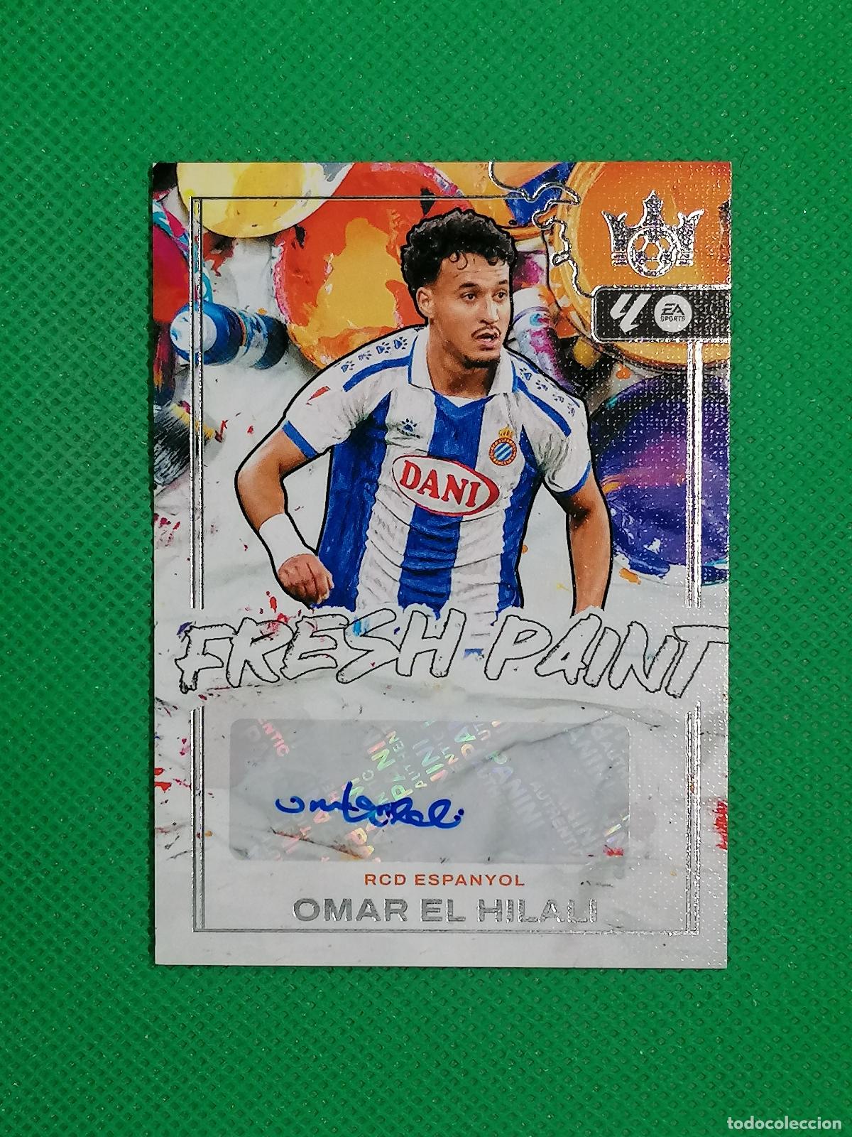 Cromos de f&uacute;tbol: OMAR EL HILALI ESPANYOL FRESH PAINT AUTO AUTOGRAFO ORIGINAL FIRMA ⚽PANINI PITCH KINGS 2025 26⚽