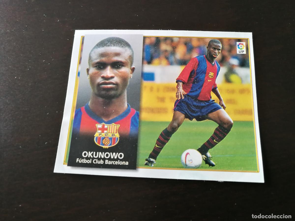 Figurine di Calcio: Okunowo FC Barcelona Ultimo Fichaje n&ordm; 28 Editorial Este 98/99, 1998-1999, despegado