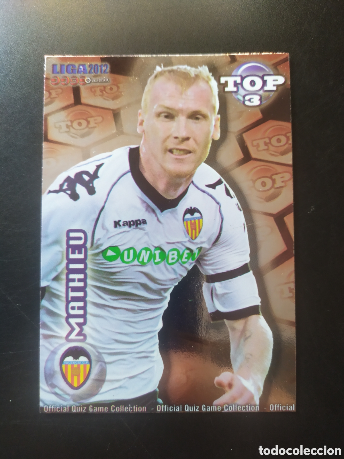 Fu&szlig;ball-Sticker: Mundicromo fichas Liga 2011 2012 11 12 Mathieu top brillo rojo n&deg; 579 Valencia