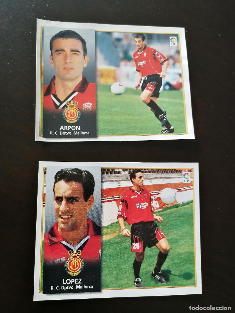 Figurine di Calcio: Arp&oacute;n y L&oacute;pez Colocas RCD Mallorca Editorial Este 98/99, 1998-1999, despegados
