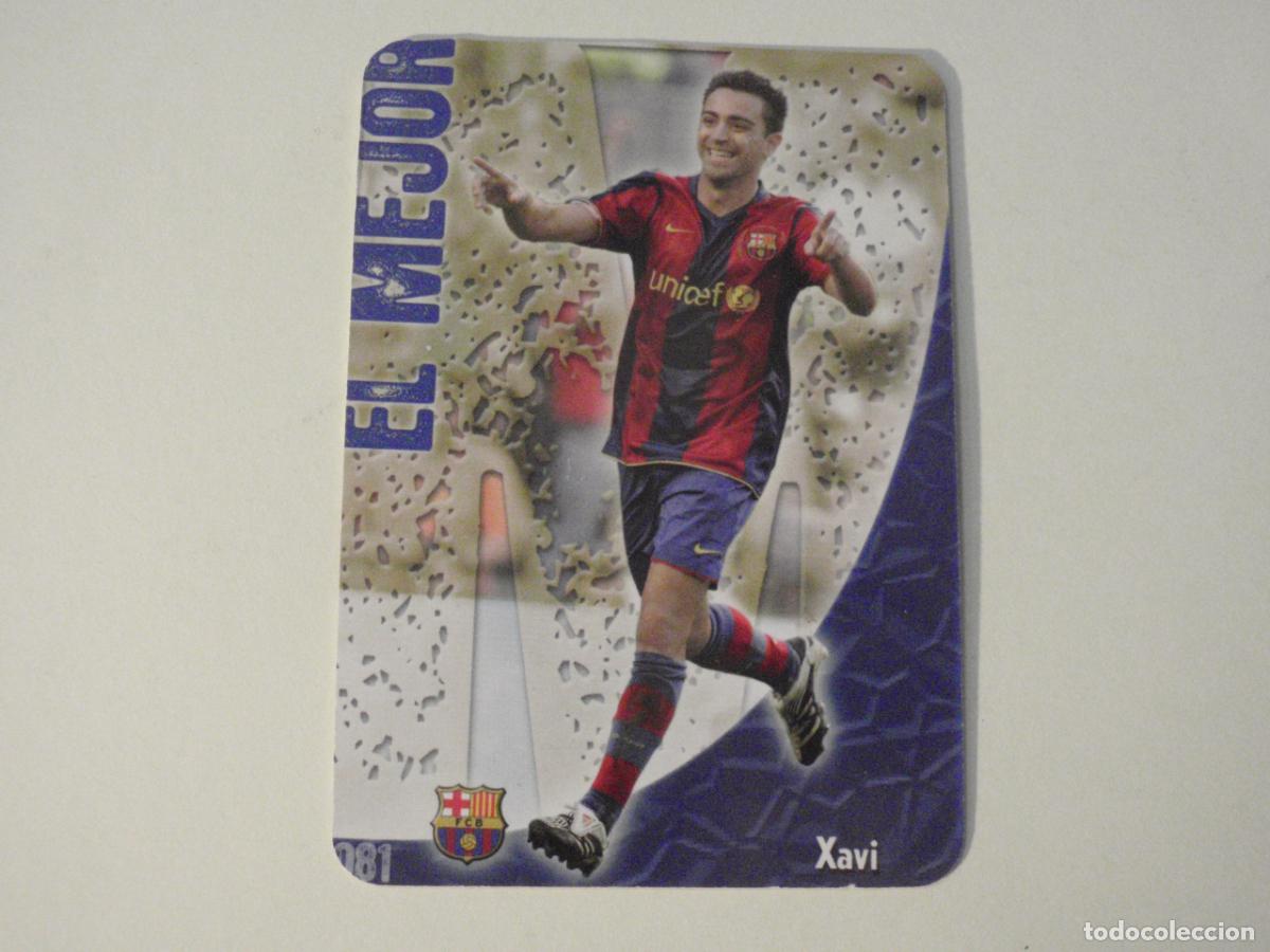 Cromos de f&uacute;tbol: Cromo 081 XAVI Barcelona El Mejor MATE. LAS FICHAS DE LIGA FUTBOL 2008 2009 MUNDICROMO. 08 09