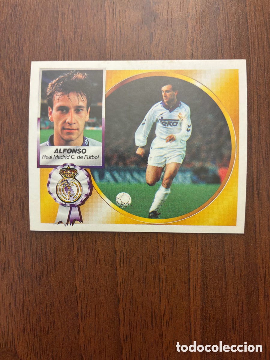 Figurine di Calcio: Cromo Alfonso - Real Madrid - Liga 94-95 - Ediciones Este (Nunca Pegado / Impecable)