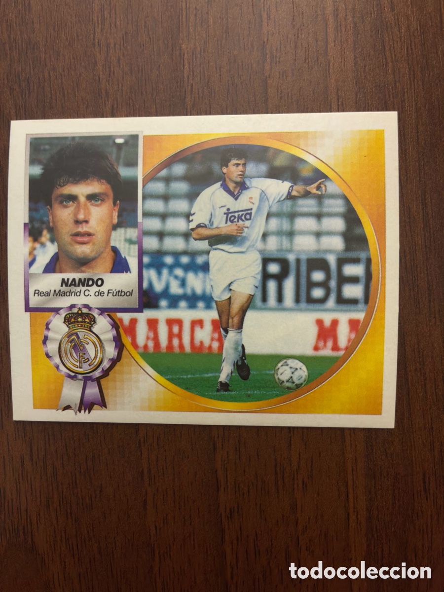 Figurine di Calcio: Cromo Nando - Real Madrid - Liga 94-95 - Ediciones Este (Nunca Pegado / Impecable)