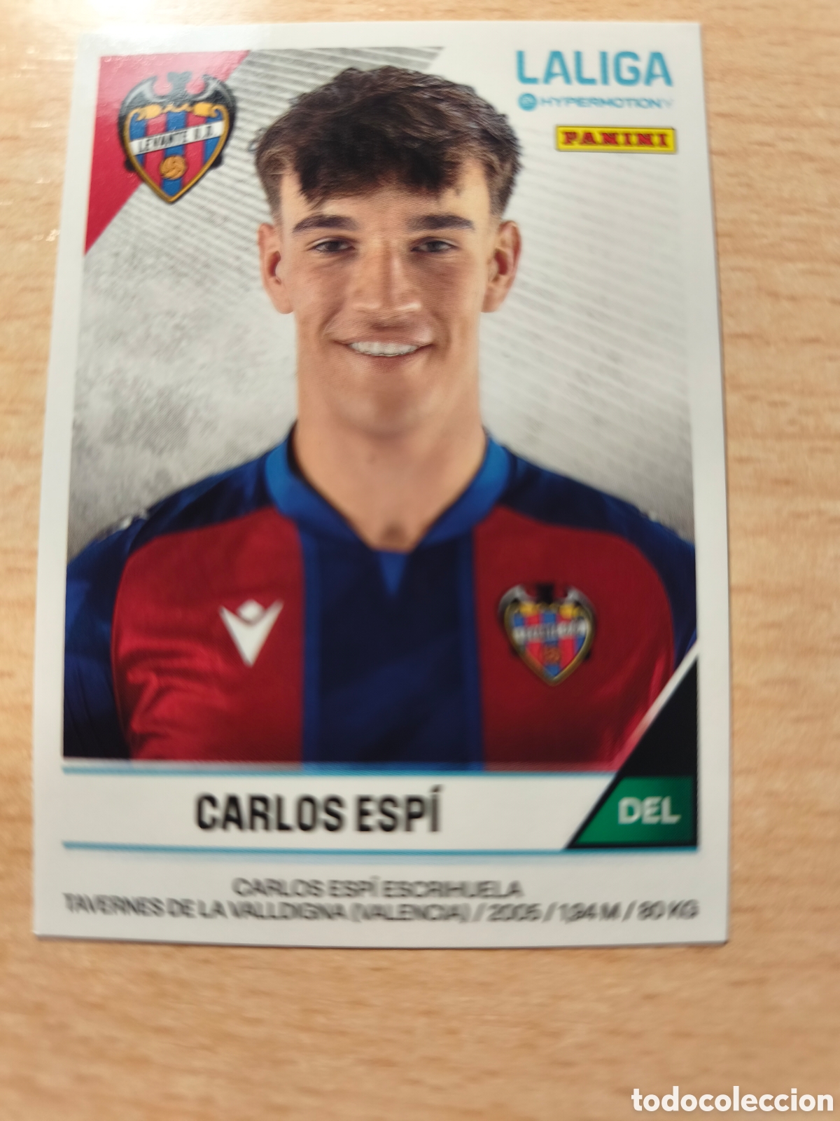 Cromos de f&uacute;tbol: 284 B CARLOS ESPI ROOKIE LEVANTE LIGA HYPERMOTION STICKER 2024 2025 PANINI RC 284B