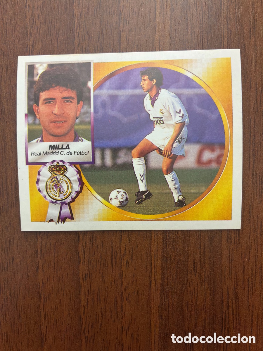 Fu&szlig;ball-Sticker: Cromo Luis Milla - Real Madrid - Liga 94-95 - Ediciones Este (Nunca Pegado / Impecable)