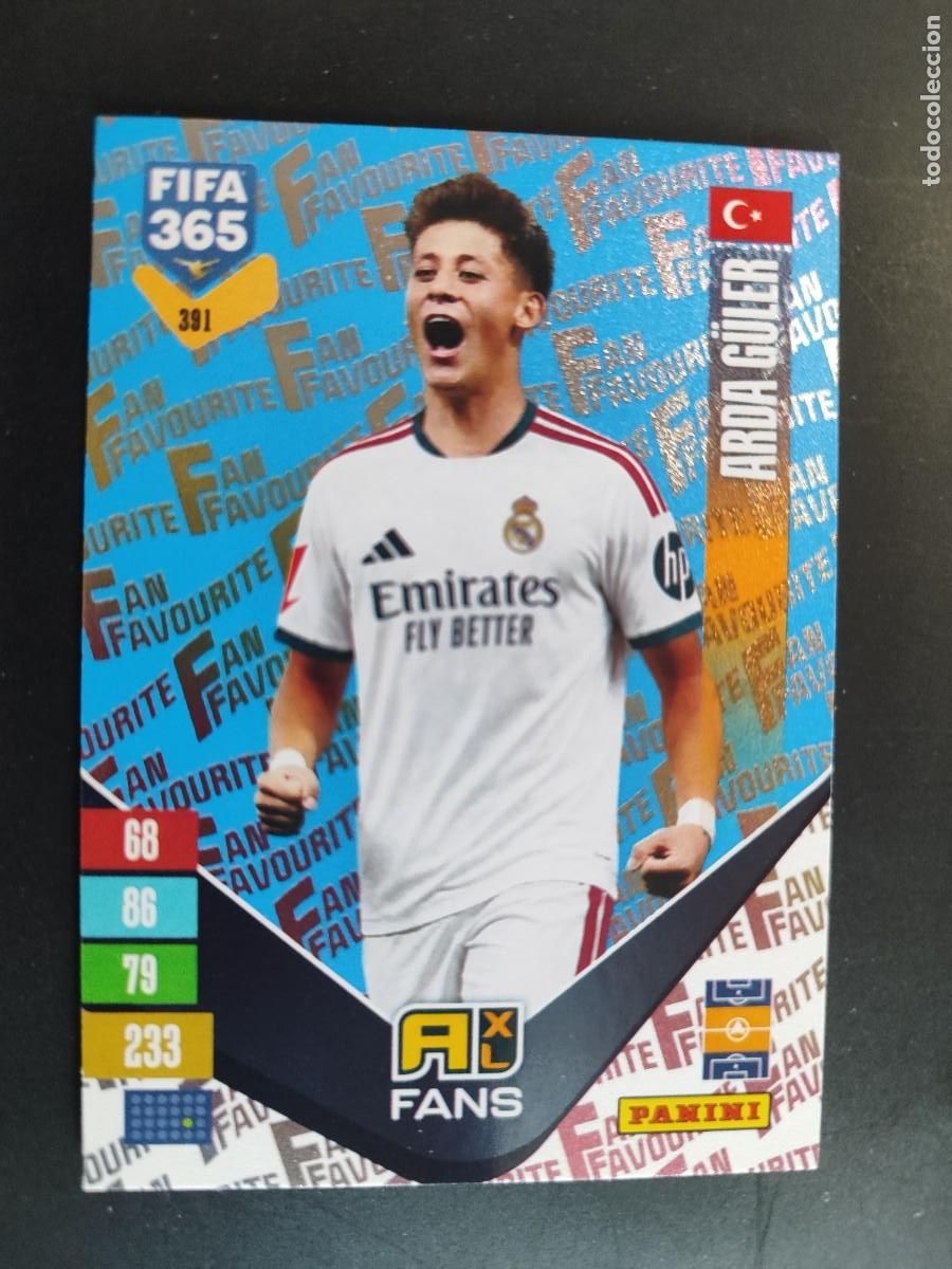 Cromos de f&uacute;tbol: ADRENALYN FIFA 365 2027 CARD PARALELA BLUE GULER REAL MADRID # 391 PANINI