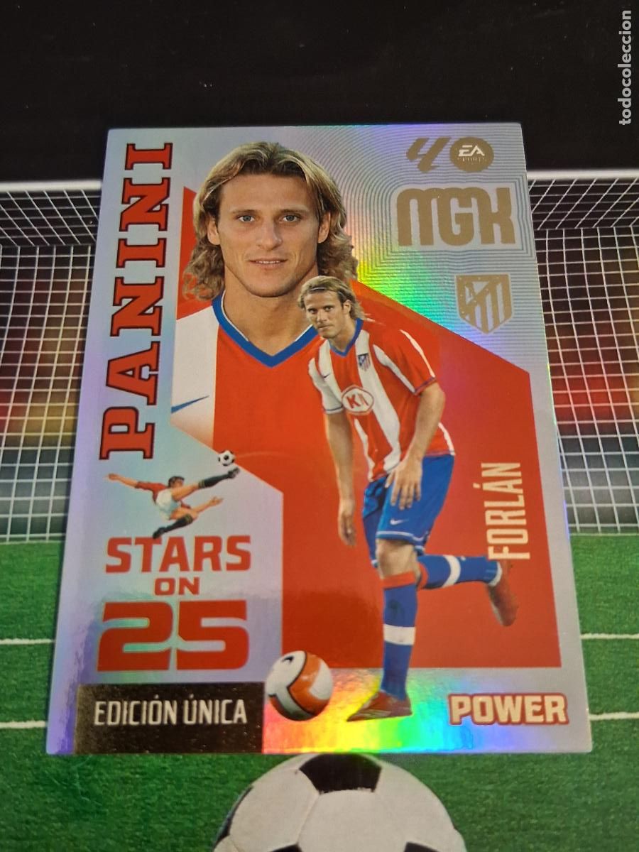 Cromos de f&uacute;tbol: FORLAN 439P ATLETICO DE MADRID STARS ON 25 EDICION UNICA POWER CROMO MEGACRACKS LIGA 2026 2027 26 27