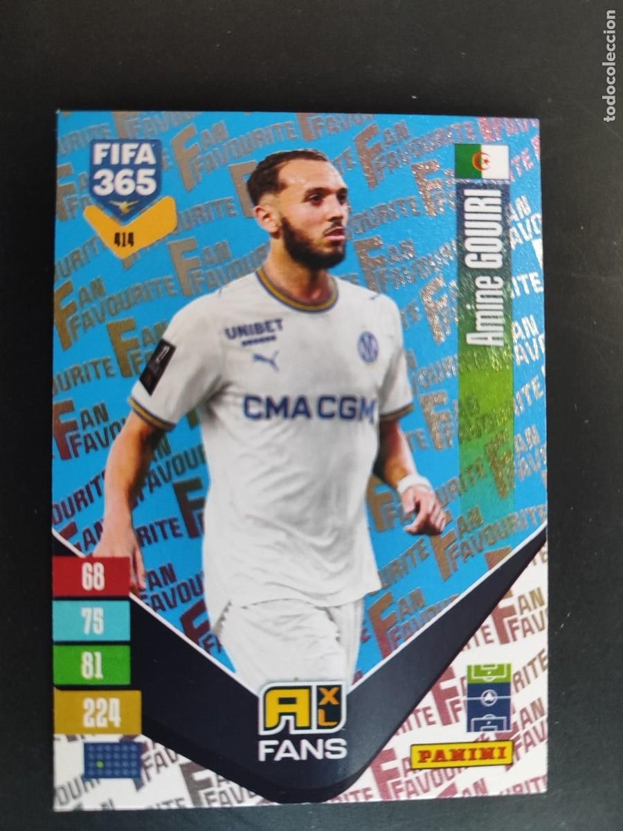 Cromos de f&uacute;tbol: ADRENALYN FIFA 365 2027 CARD PARALELA BLUE GOUIRI MARSELLA # 414 PANINI