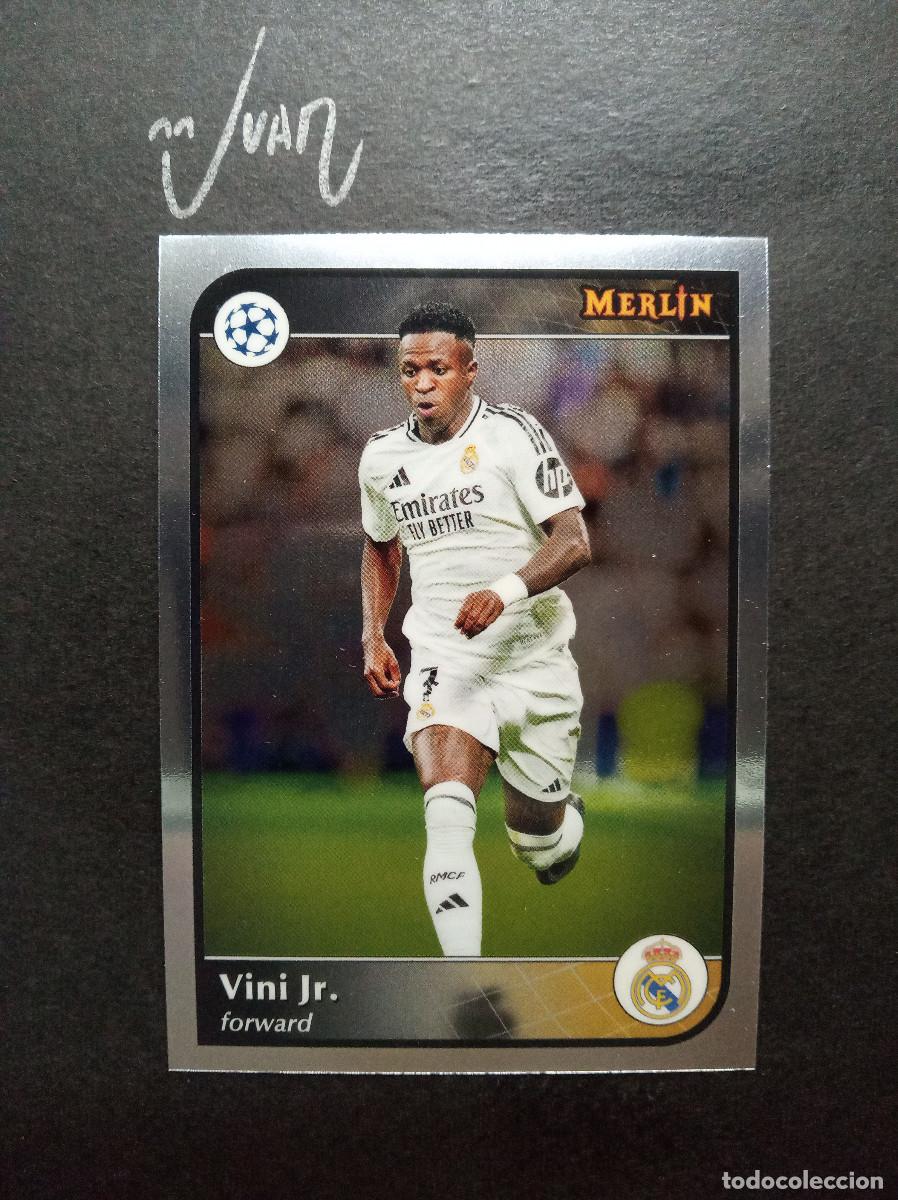 Cromos de f&uacute;tbol: N&ordm; 77 VINI JR VINICIUS REAL MADRID ⚽ TOPPS &reg; MERLIN CHROME UCC COMPETITIONS 2024 2025 24 25 NUEVO