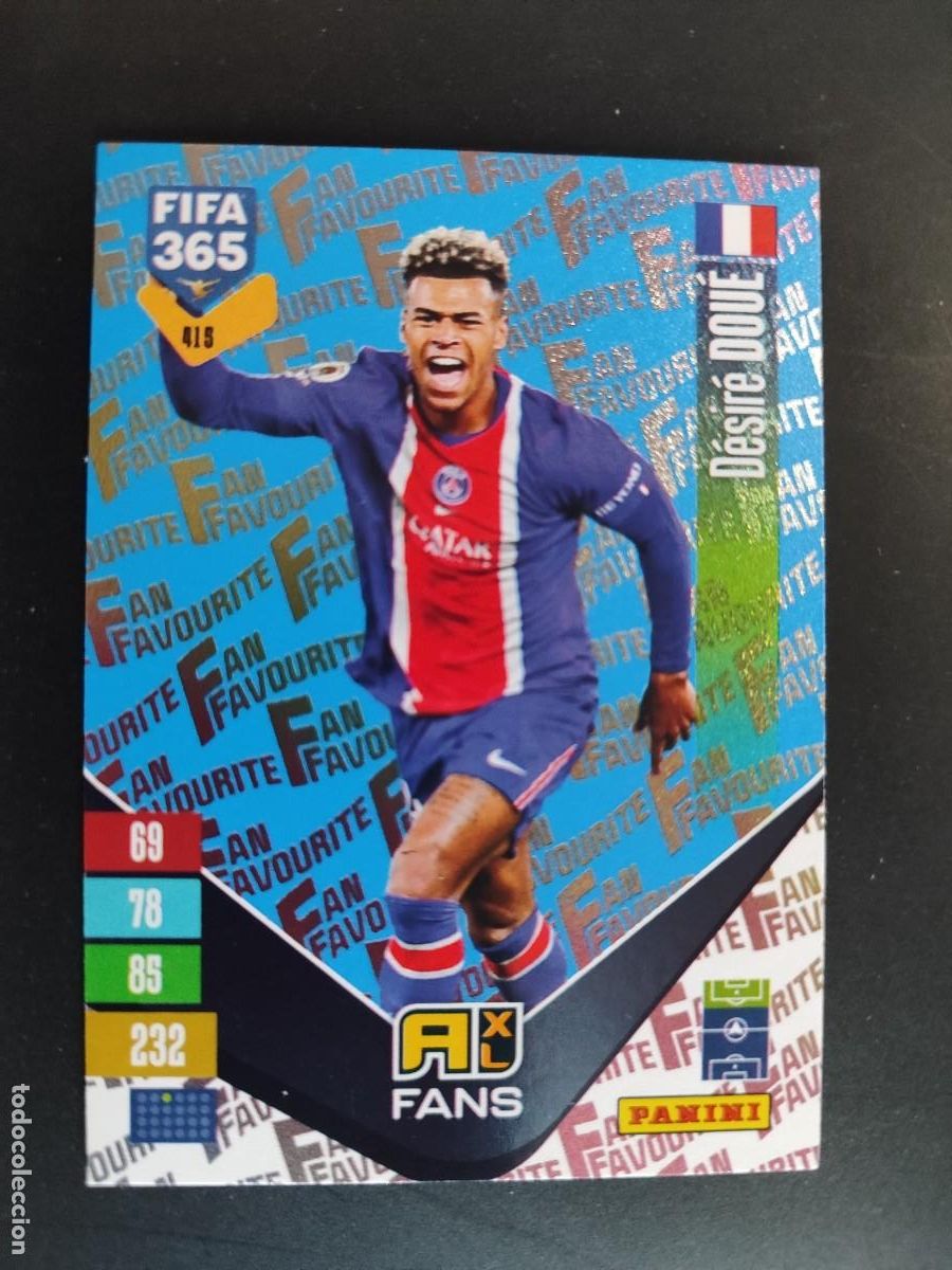 Cromos de f&uacute;tbol: ADRENALYN FIFA 365 2027 CARD PARALELA BLUE DOUE PSG # 415 PANINI