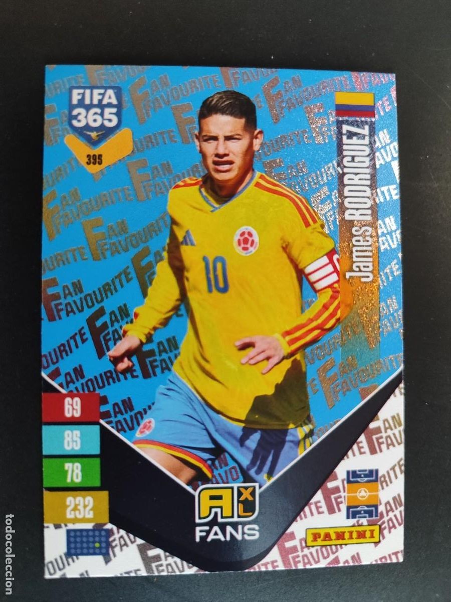 Cromos de f&uacute;tbol: ADRENALYN FIFA 365 2027 CARD PARALELA JAMES RODRIGUEZ COLOMBIA # 395 PANINI