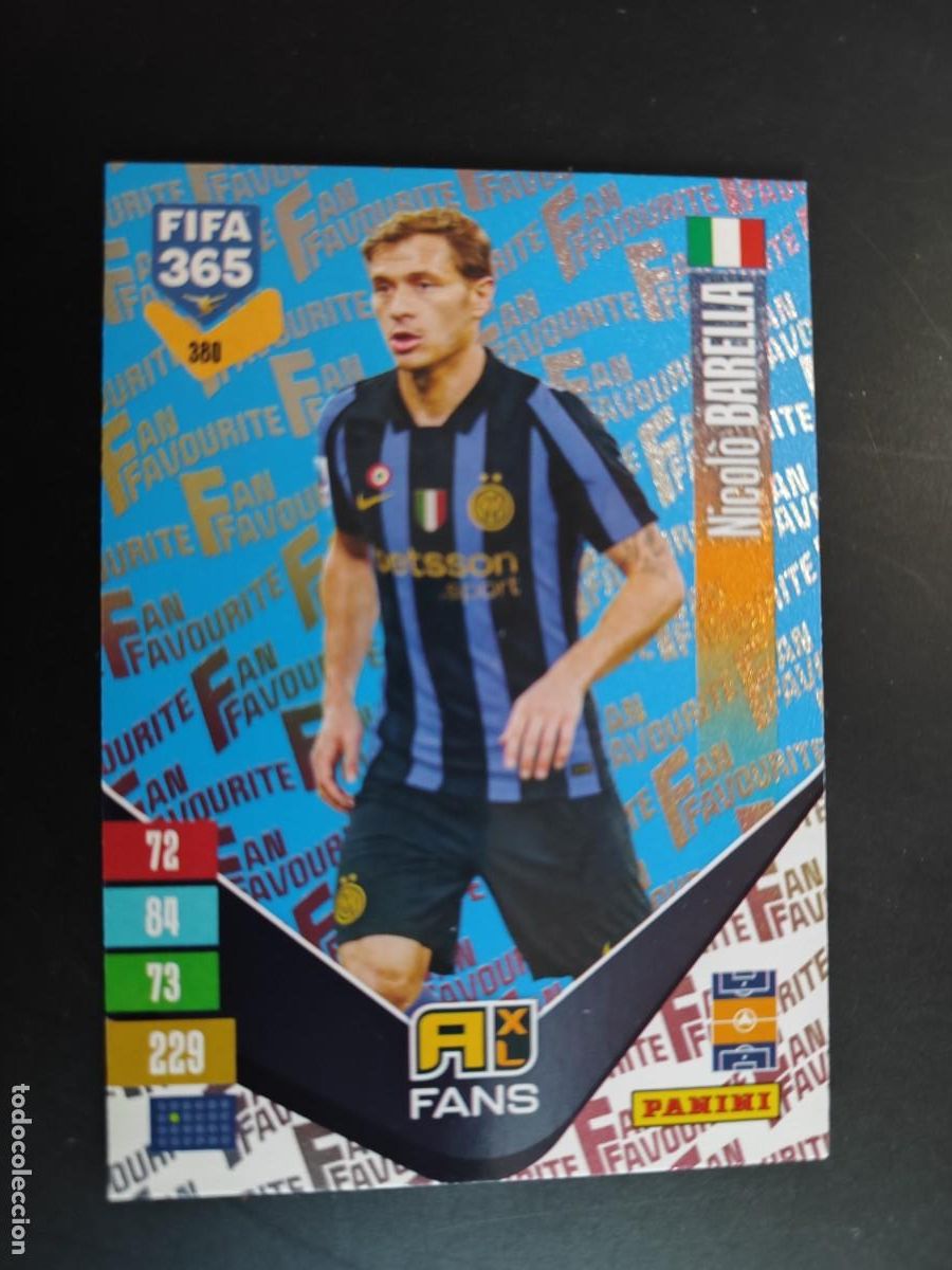 Cromos de f&uacute;tbol: ADRENALYN FIFA 365 2027 CARD PARALELA BARELLA INTER # 380 PANINI
