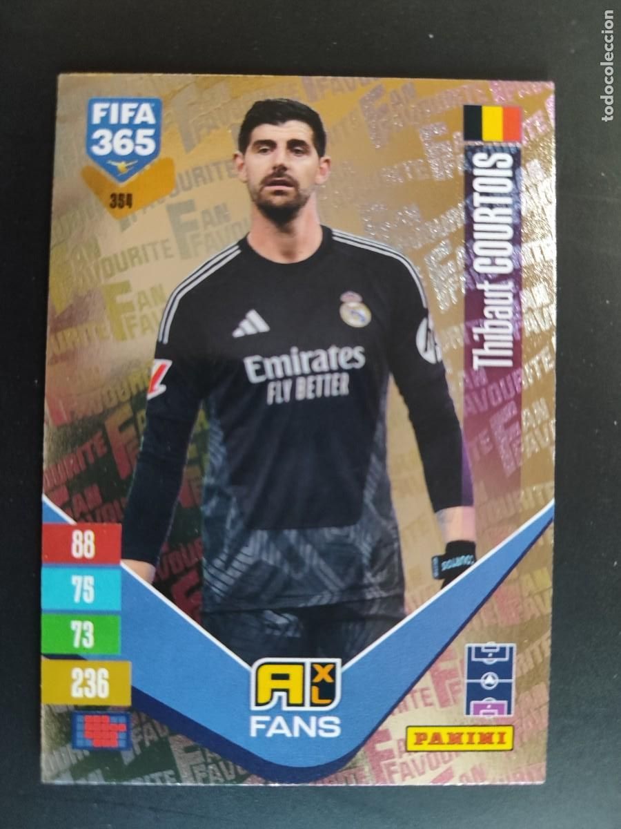 Cromos de f&uacute;tbol: ADRENALYN FIFA 365 2027 CARD FANS COURTOIS REAL MADRID # 354 PANINI