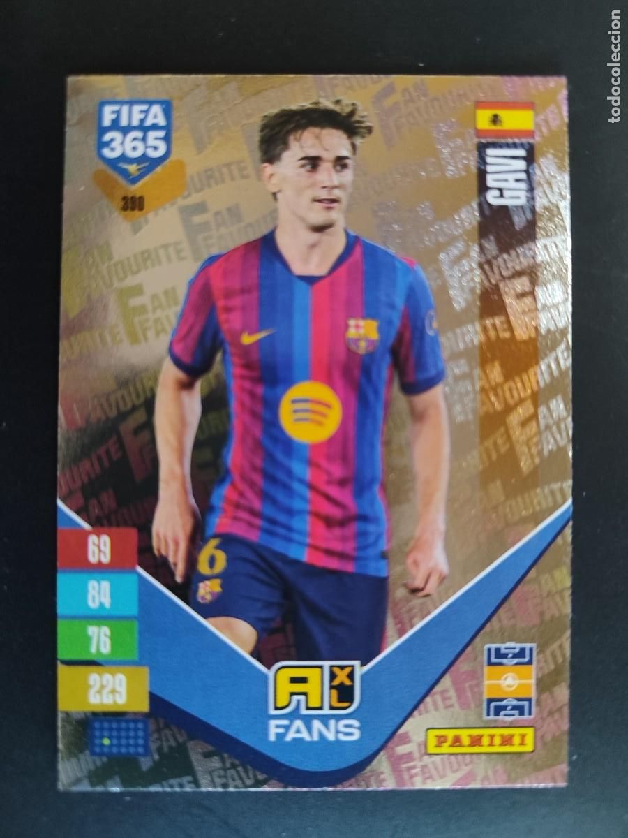 Cromos de f&uacute;tbol: ADRENALYN FIFA 365 2027 CARD FANS GAVI FC BARCELONA # 390 PANINI