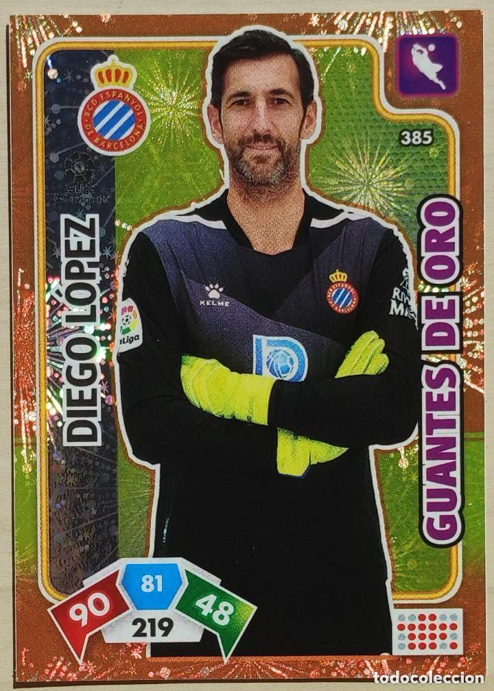 Cromos de f&uacute;tbol: 385 DIEGO LOPEZ RCD ESPANYOL GUANTES DE ORO FICHA ALBUM ADRENALYN XL 2019 2020 19 20