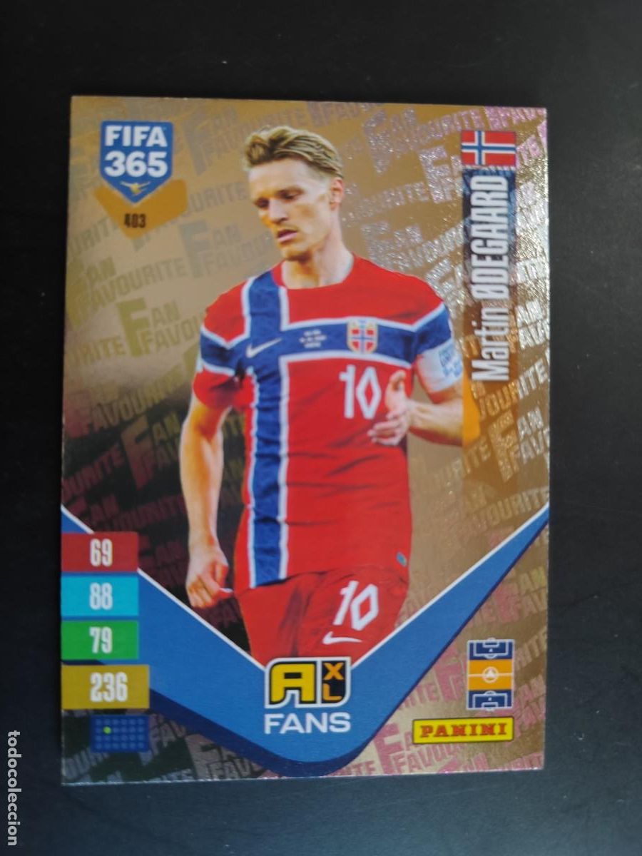 Cromos de f&uacute;tbol: ADRENALYN FIFA 365 2027 CARD FANS ODEGAARD NORUEGA # 403 PANINI