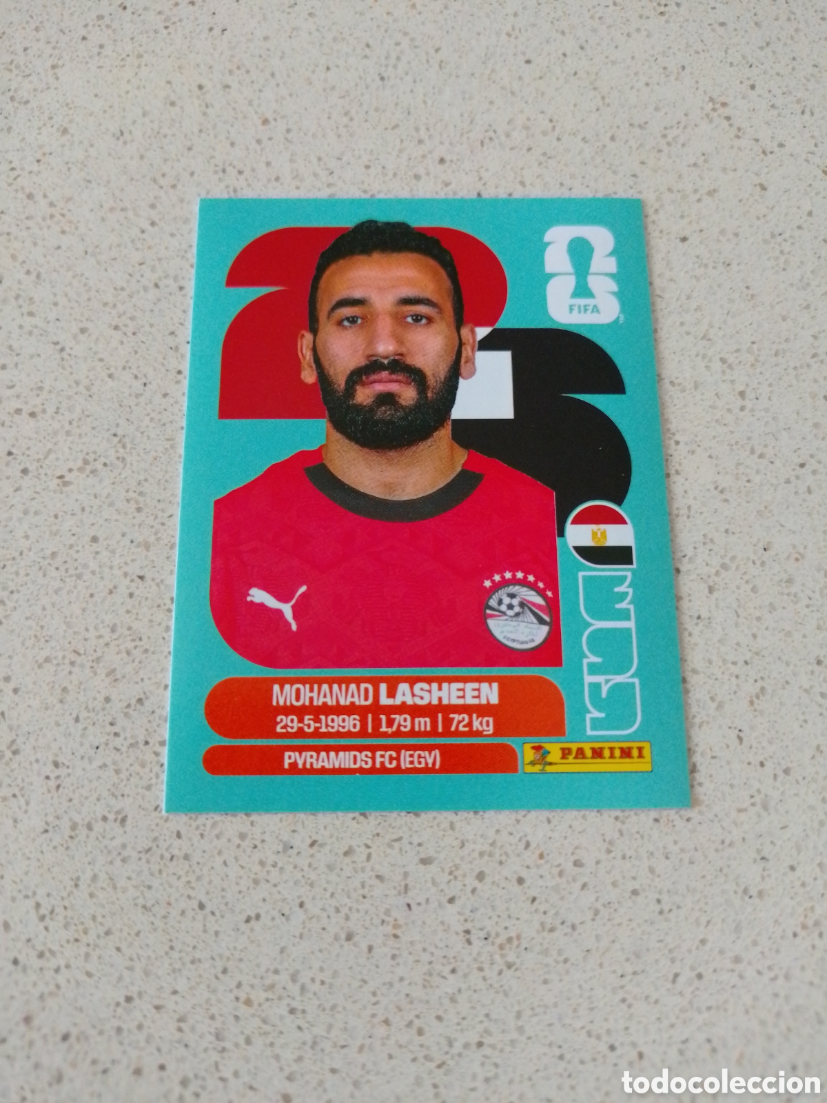 Cromos de f&uacute;tbol: CROMO NUMERO 14 LASHEEN EGIPTO. MUNDIAL 2026. PANINI.