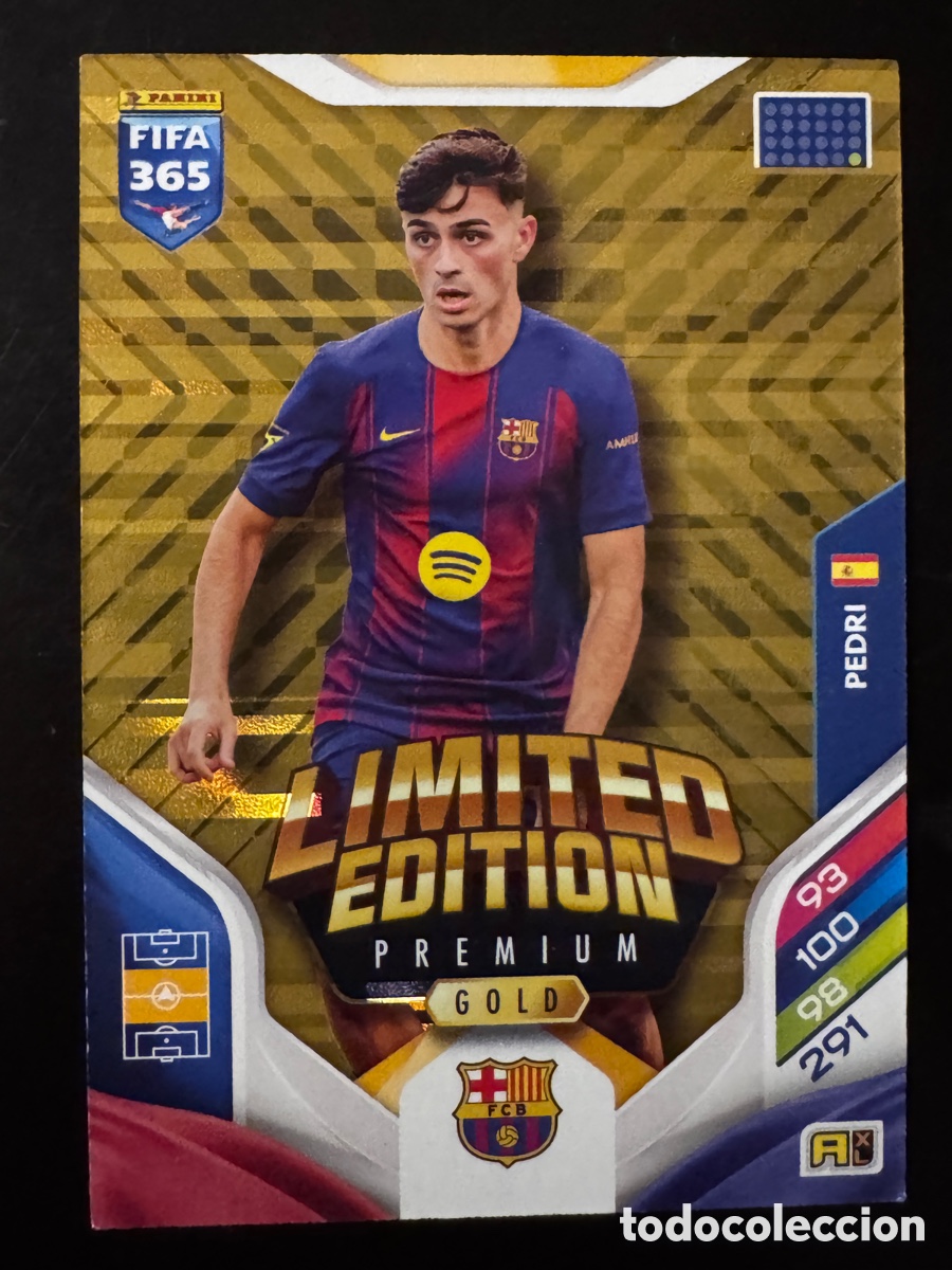 Fu&szlig;ball-Sticker: Pedri Edici&oacute;n limitada Premium Gold Barcelona FIFA 365 2025