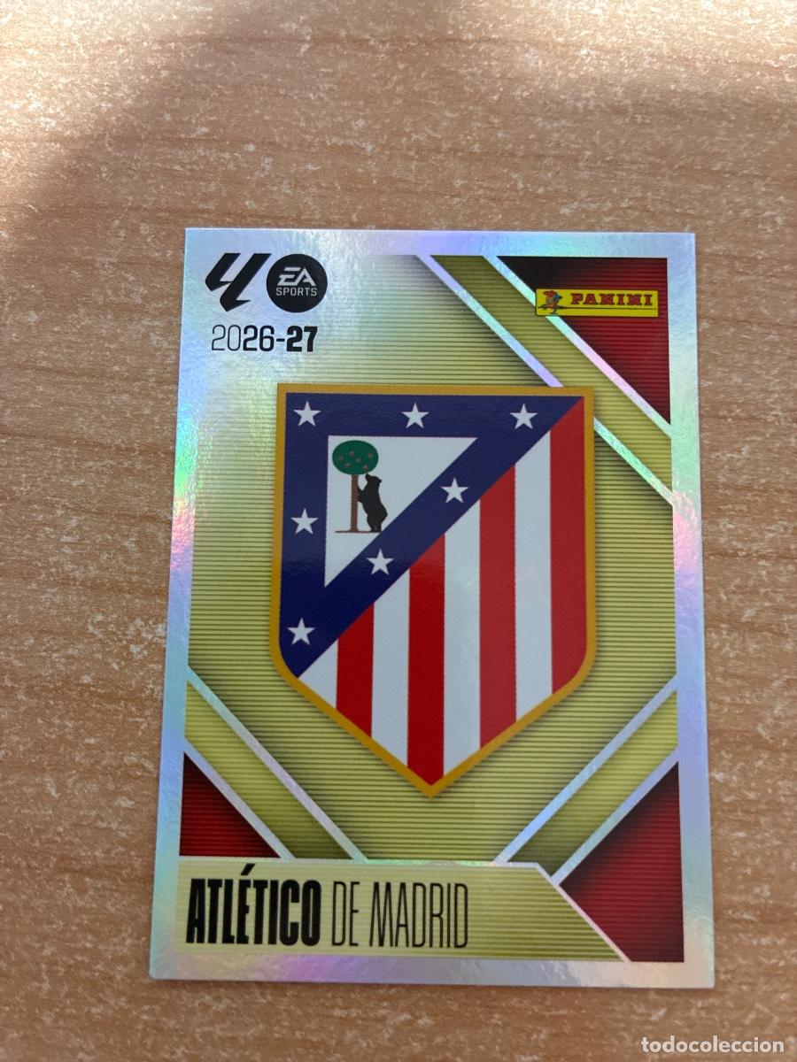 Cromos de f&uacute;tbol: 1 ESCUDO ATL&Eacute;TICO MADRID LIGA ESTE 2026 2027
