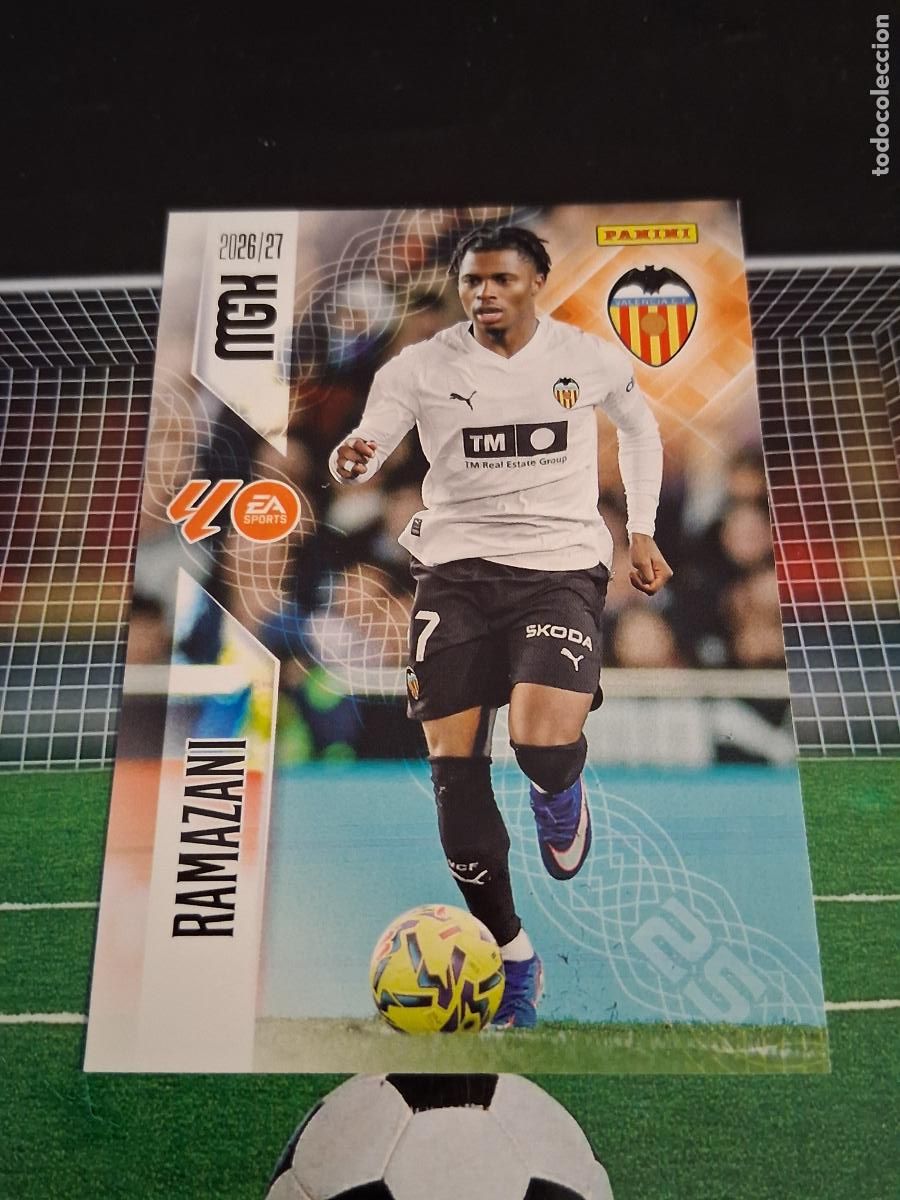 Cromos de f&uacute;tbol: 357 RAMAZANI VALENCIA CROMOS MEGACRACKS MGK LIGA FUTBOL PANINI 2026 2027 26 27