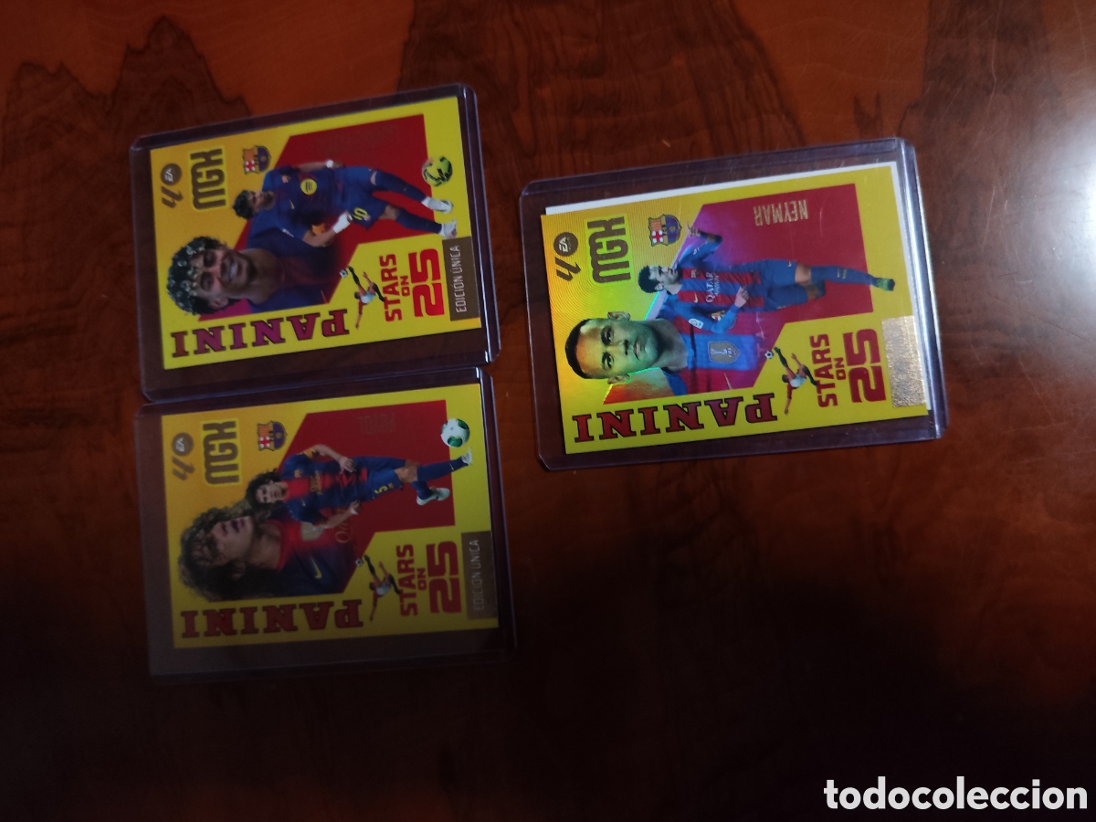 Cromos de f&uacute;tbol: Puyol ,Lamine ,Neymar Fc Barcelona