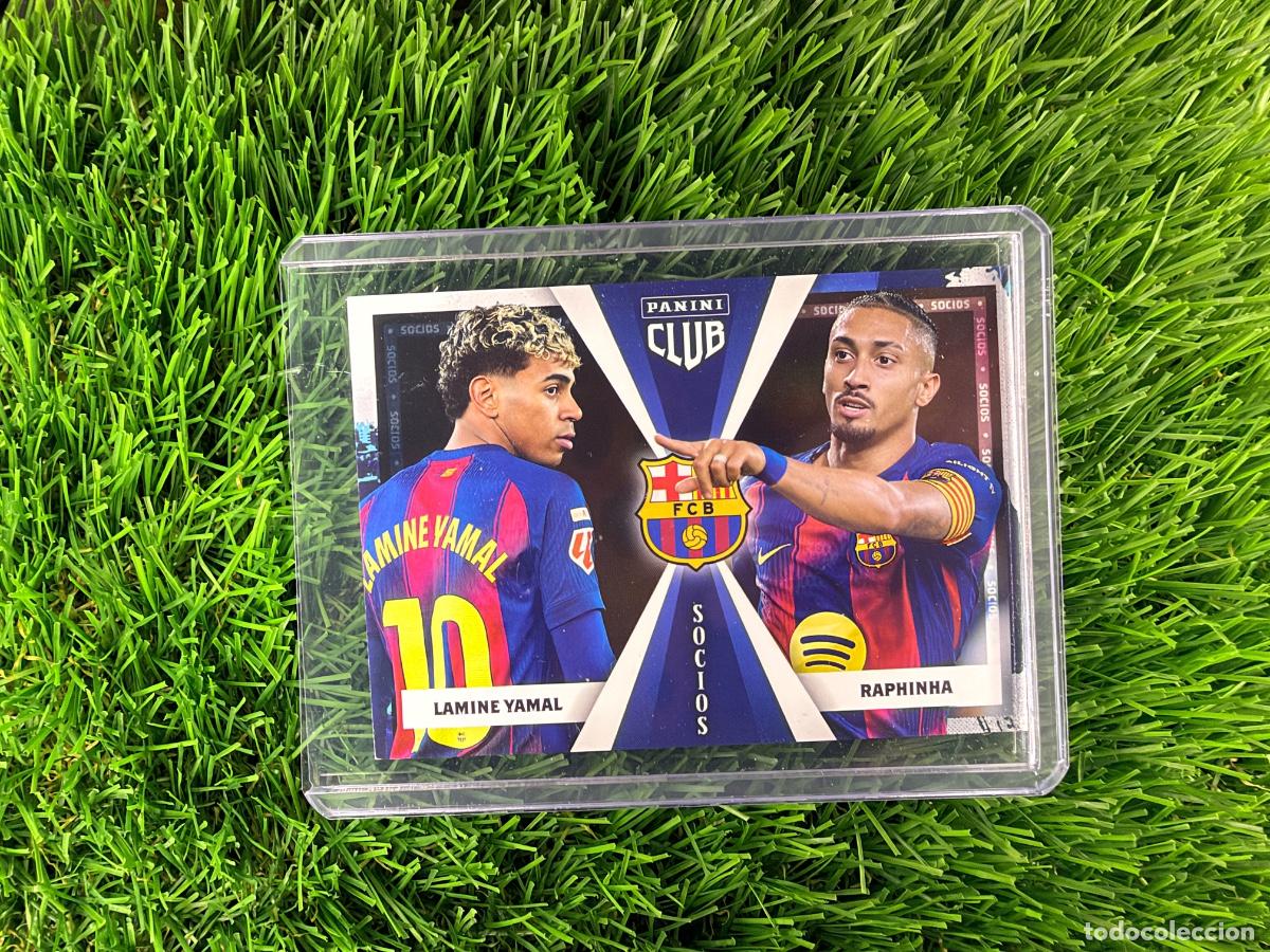 Cromos de f&uacute;tbol: N&ordm; 50 Lamine Yamal - Raphinha Socios FC Barcelona Panini Club FC Barcelona 25 26