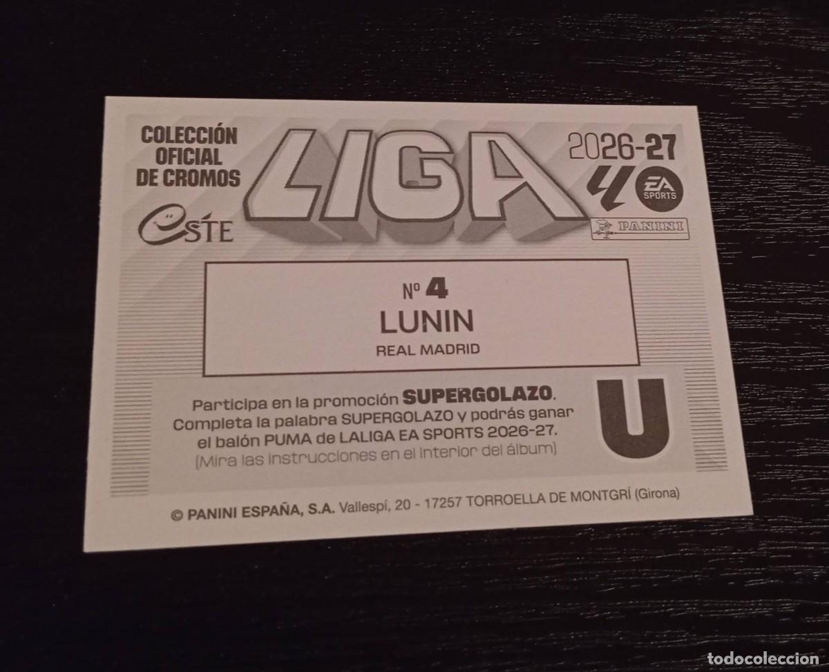 Cromos de f&uacute;tbol: -ESTE 26-27 : LUNIN ( REAL MADRID ) - Foto 2
