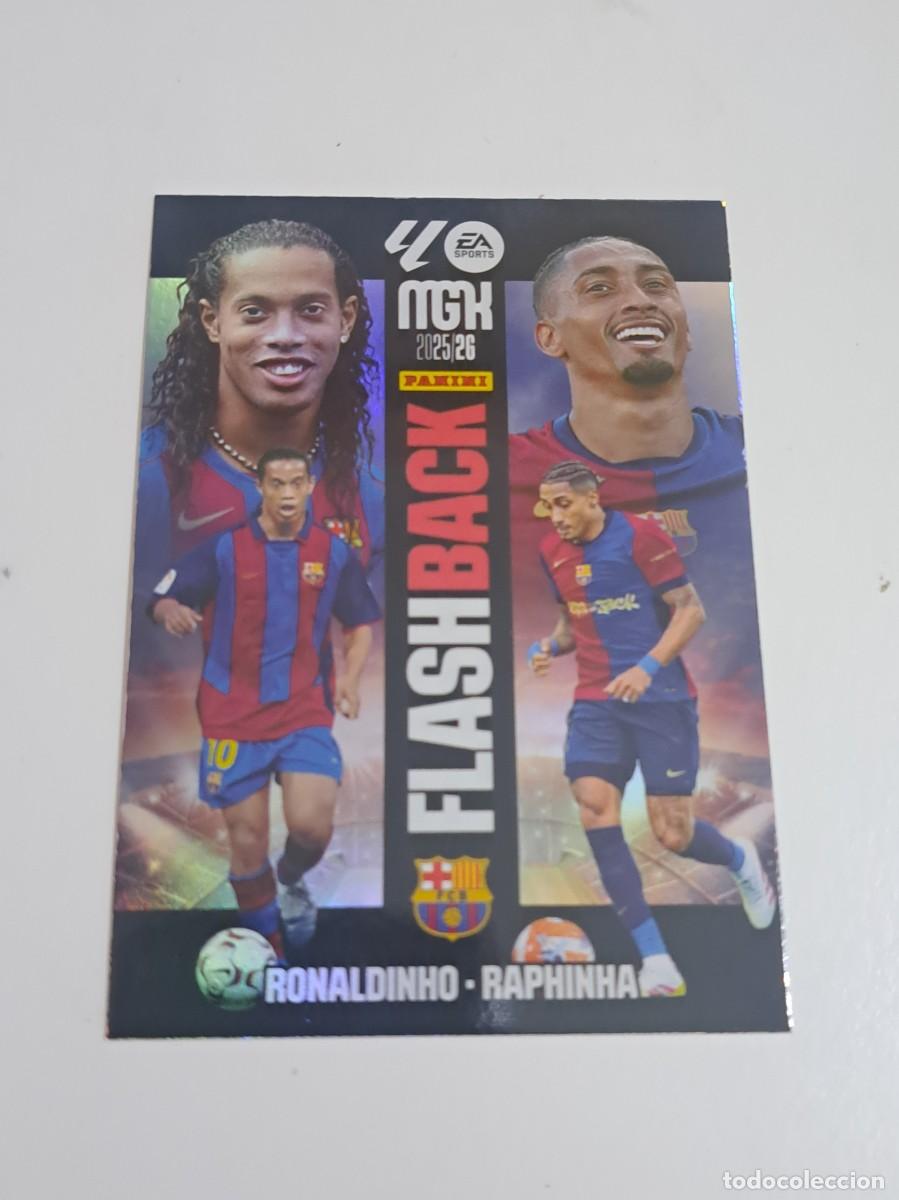 Cromos de f&uacute;tbol: CROMO CARD NUMERO 430 FC BARCELONA RONALDINHO Y RAPINHA FLASHBACK MGK MEGACRACKS 2025-26 25-26