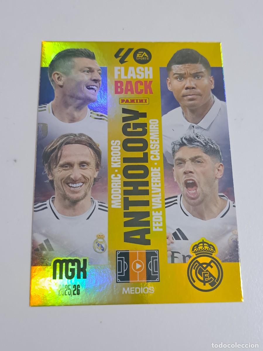 Cromos de f&uacute;tbol: CROMO CARD NUMERO 436 REAL MADRID KROOS MODRIC CASEMIRO ANTHOLOGY MGK MEGACRACKS 2025-26 25-26