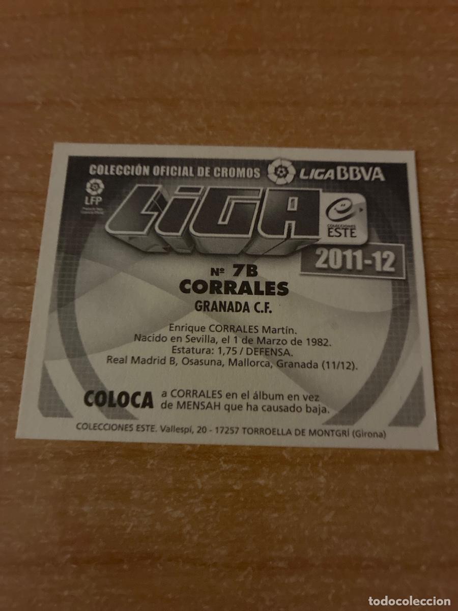 Cromos de f&uacute;tbol: 7 B CORRALES GRANADA LIGA ESTE 2011 2012 - Foto 2