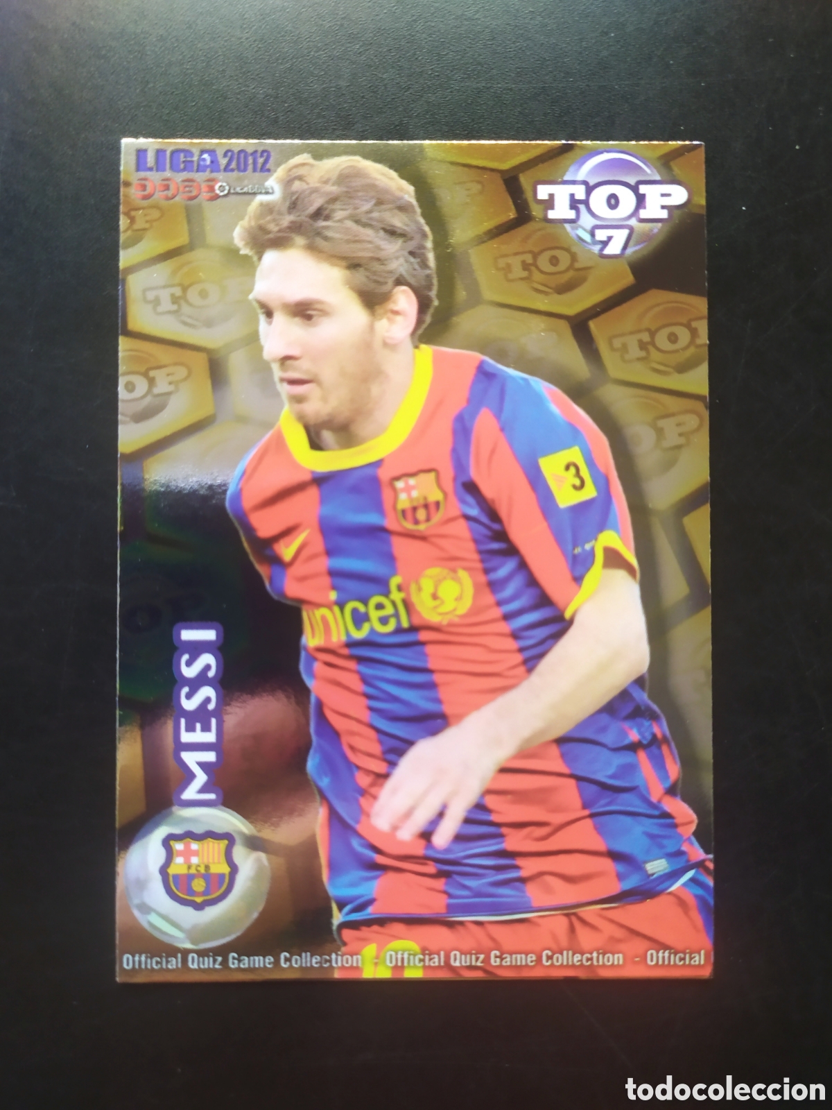 Cromos de f&uacute;tbol: Mundicromo fichas Liga 2011 2012 11 12 Messi top brillo dorado n&deg; 595 Barcelona